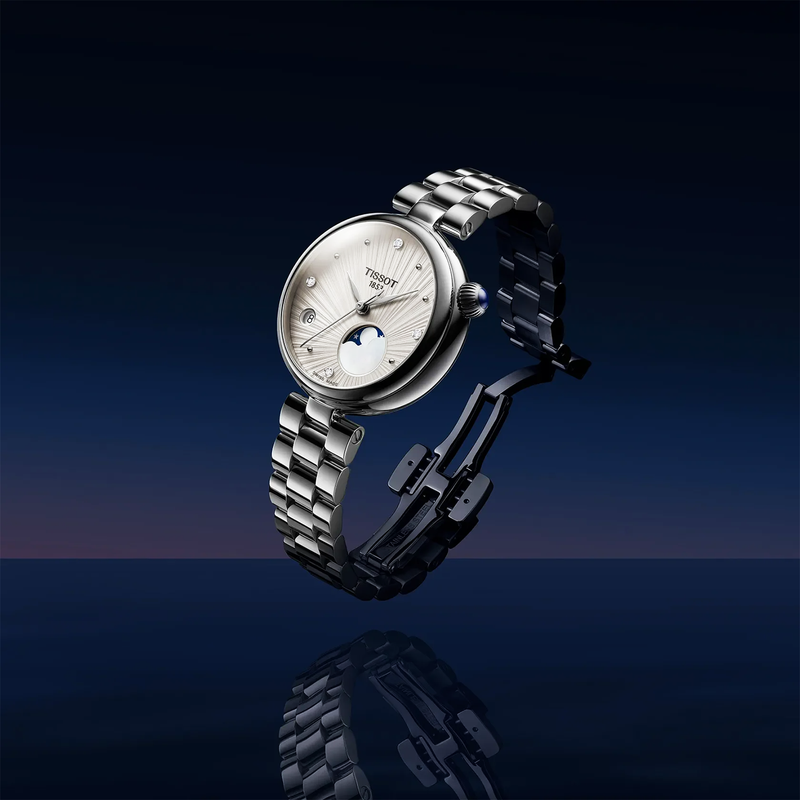 Desir 29.6mm Silver Dial Moonphase Ladies Bracelet Watch