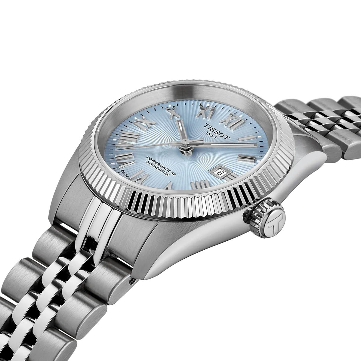 Tissot Ballade 30mm Ice Blue Dial Ladies Bracelet Watch - Berry's Jewellers