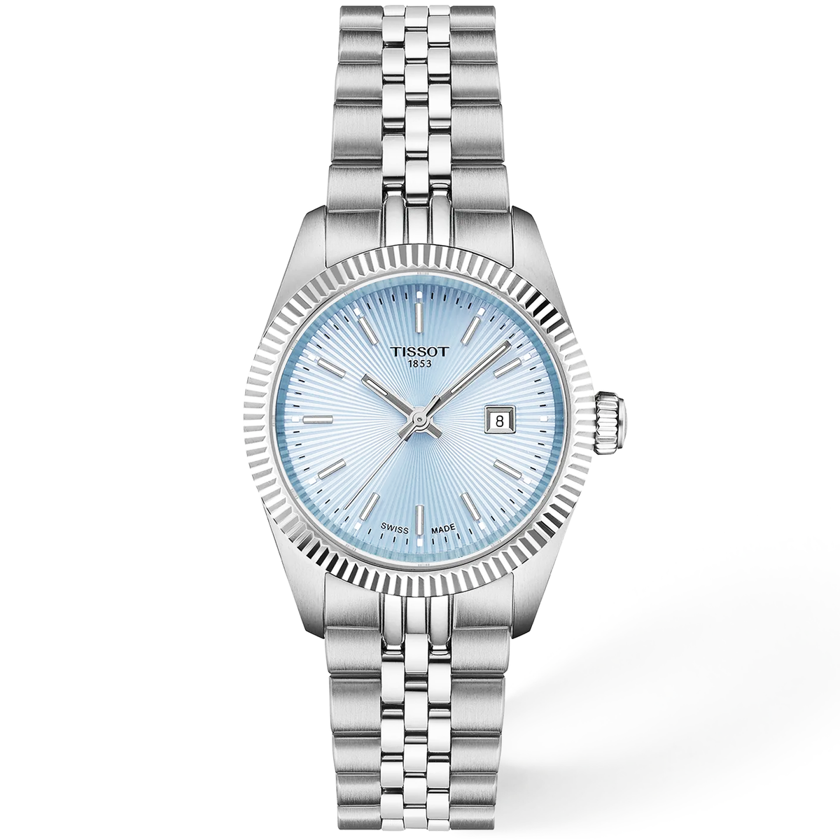Tissot Ballade 30mm Ice Blue Dial Steel Bracelet Ladies Watch - Berry's Jewellers