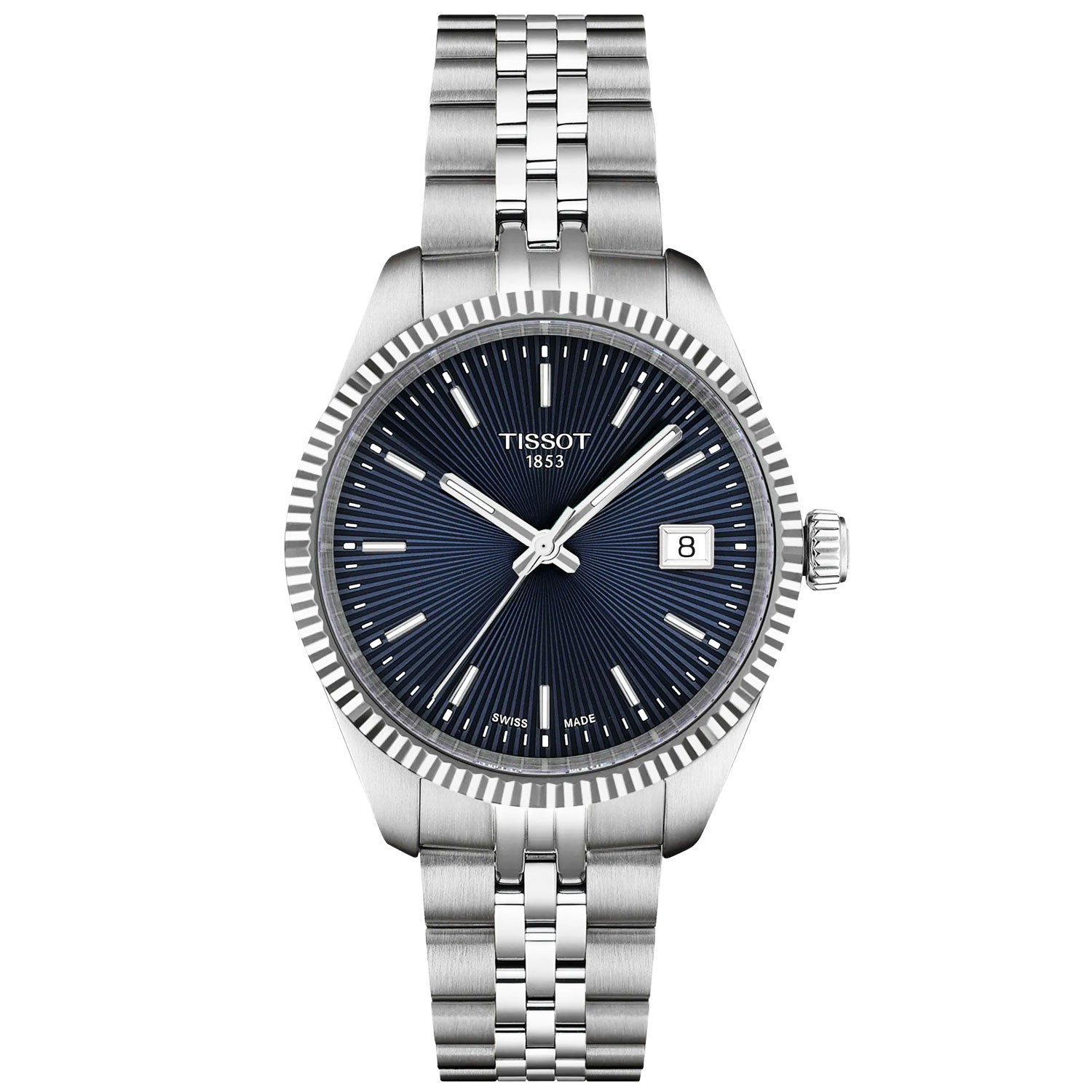 Tissot Ballade 34mm Blue Dial Steel Bracelet Ladies Watch - Berry's Jewellers