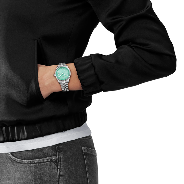 Tissot Ballade 34mm Light Green Dial Steel Bracelet Watch - Berry's Jewellers