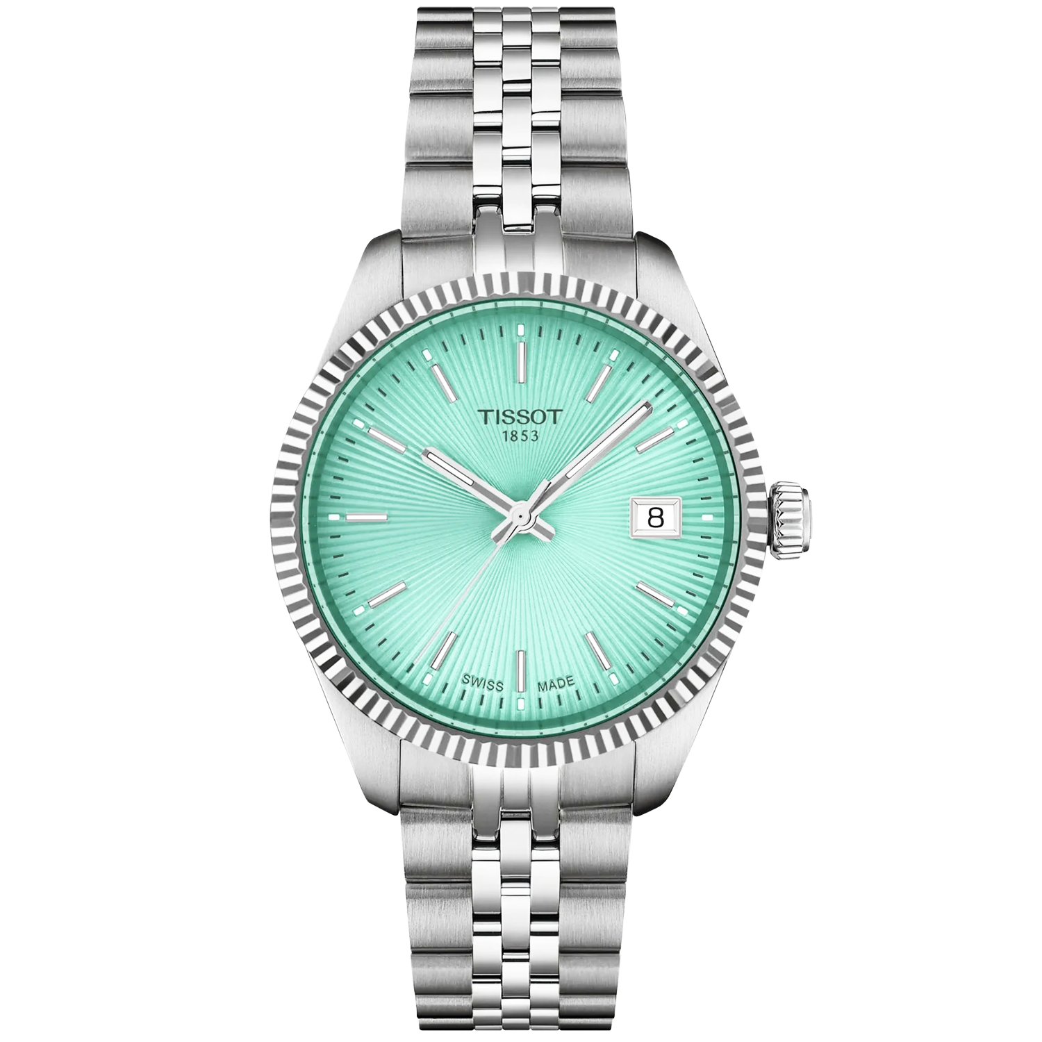 Tissot Ballade 34mm Light Green Dial Steel Bracelet Watch - Berry's Jewellers