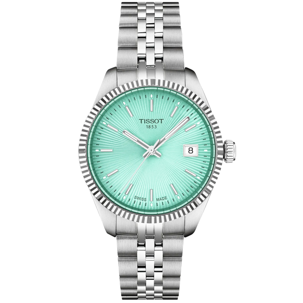 Tissot Ballade 34mm Light Green Dial Steel Bracelet Watch - Berry's Jewellers