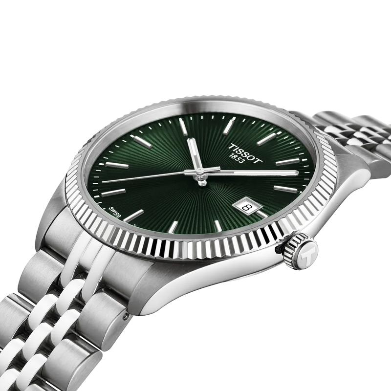 Ballade 40mm Green Dial Steel Bracelet Mens Watch