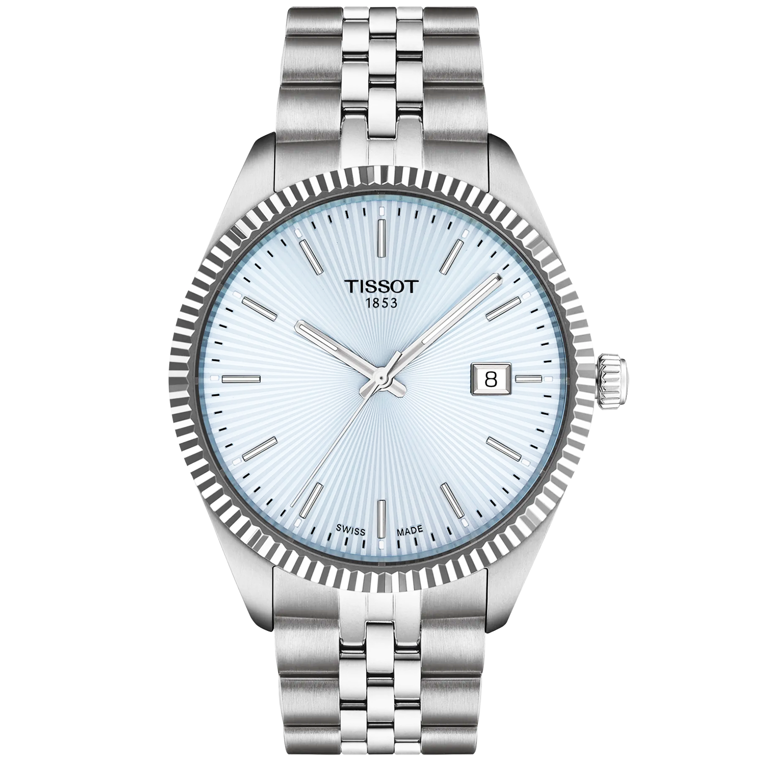 Tissot Ballade 40mm Ice Blue Dial Steel Bracelet Mens Watch - Berry's Jewellers