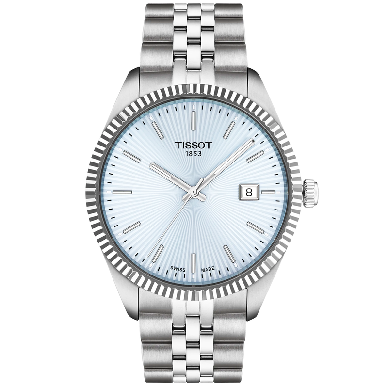Tissot Ballade 40mm Ice Blue Dial Steel Bracelet Mens Watch - Berry's Jewellers