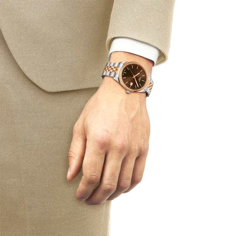 Tissot Ballade 40mm Brown Dial Two-Tone Bracelet Mens Watch - Berry's Jewellers