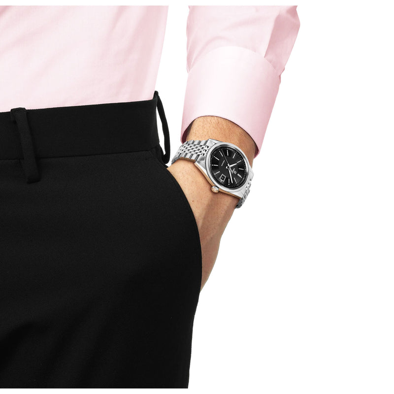 Tissot Visodate 39mm Black Dial Steel Bracelet Mens Automatic Watch - Berry's Jewellers