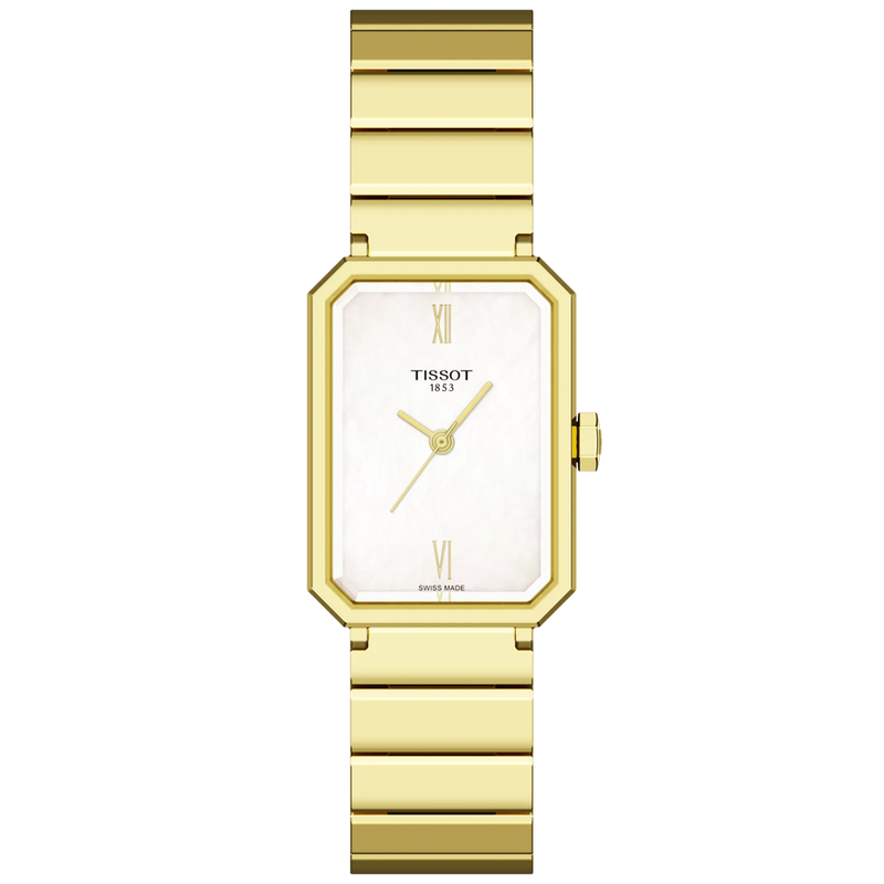 Tissot SRV 30mm Mother of Pearl Dial Yellow PVD Bracelet Ladies Watch - Berry's Jewellers