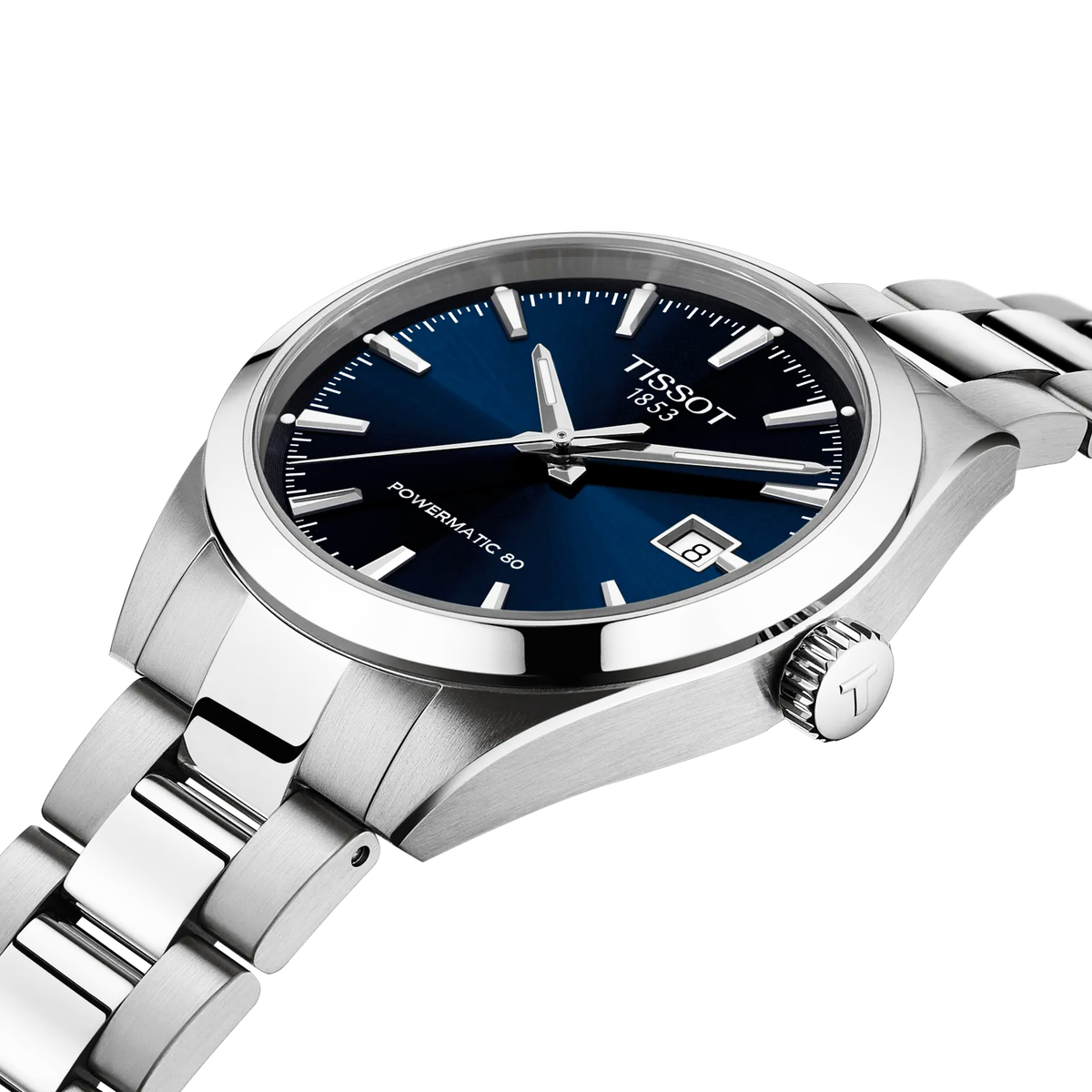 Tissot Gentleman 38mm Blue Dial Steel Bracelet Automatic Mens Watch - Berry's Jewellers
