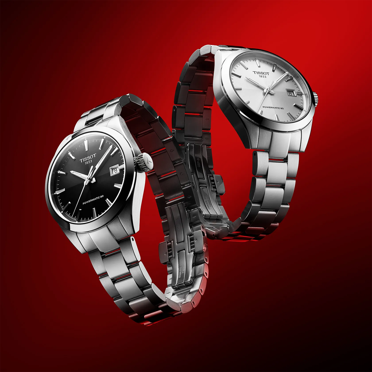 Tissot Gentleman 38mm Black Dial Steel Bracelet Automatic Mens Watch - Berry's Jewellers