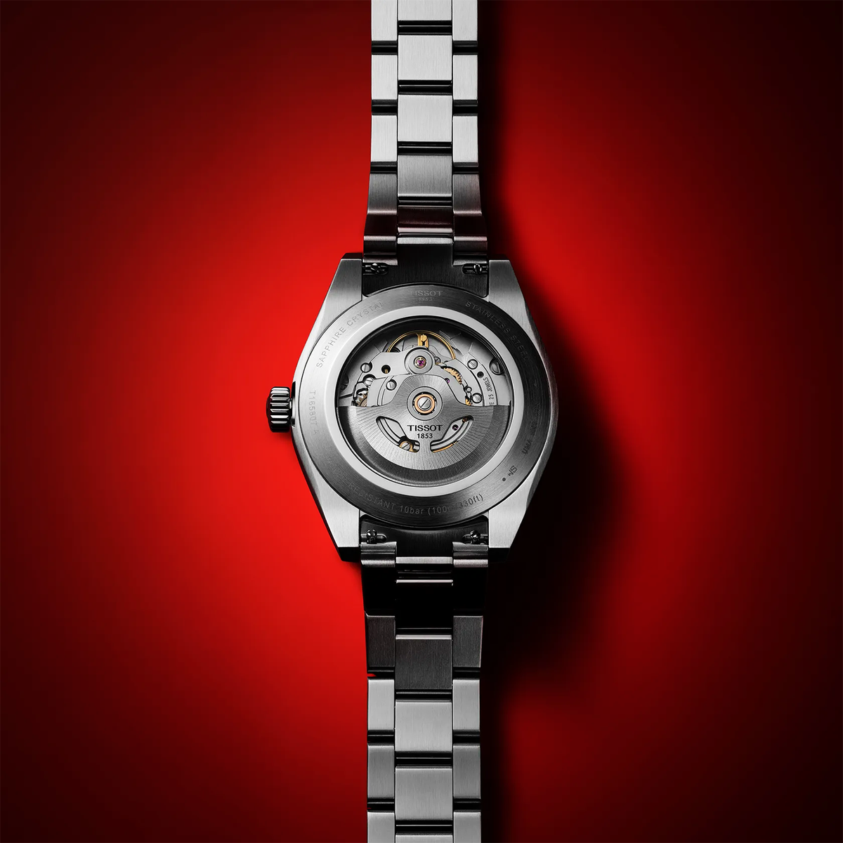 Tissot Gentleman 38mm Black Dial Steel Bracelet Automatic Mens Watch - Berry's Jewellers