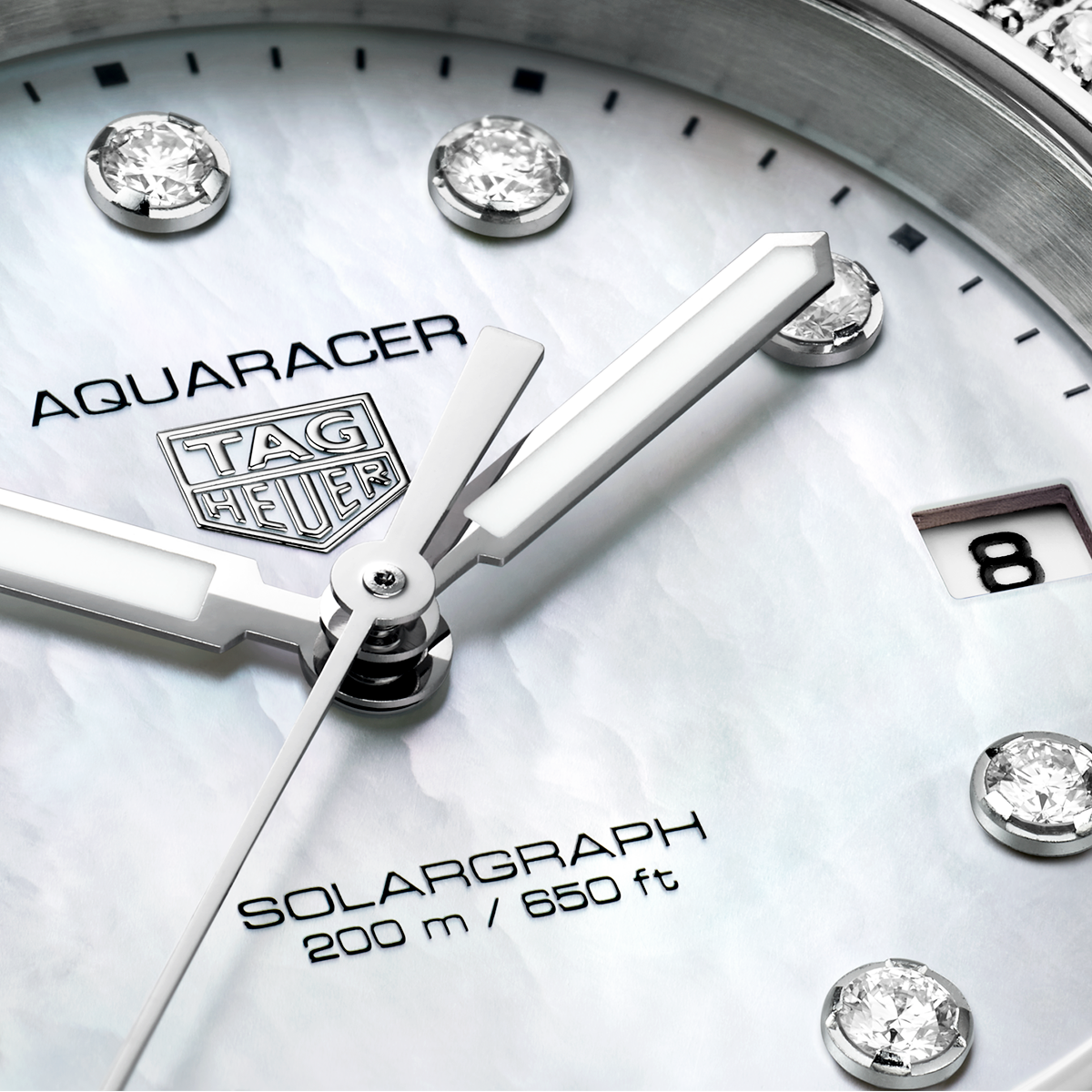 Aquaracer Professional 200 Solargraph 34mm Diamond Dial & Bezel Watch