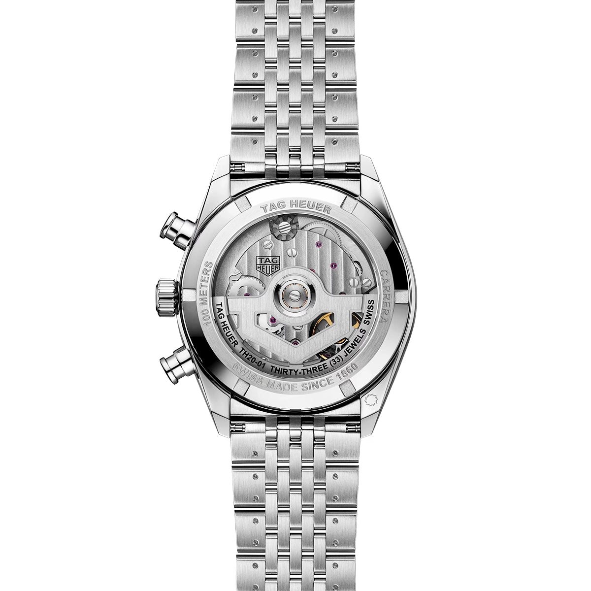 TAG Heuer Carrera 41mm Black/Red Dial Automatic Chronograph Bracelet Watch - Berry's Jewellers