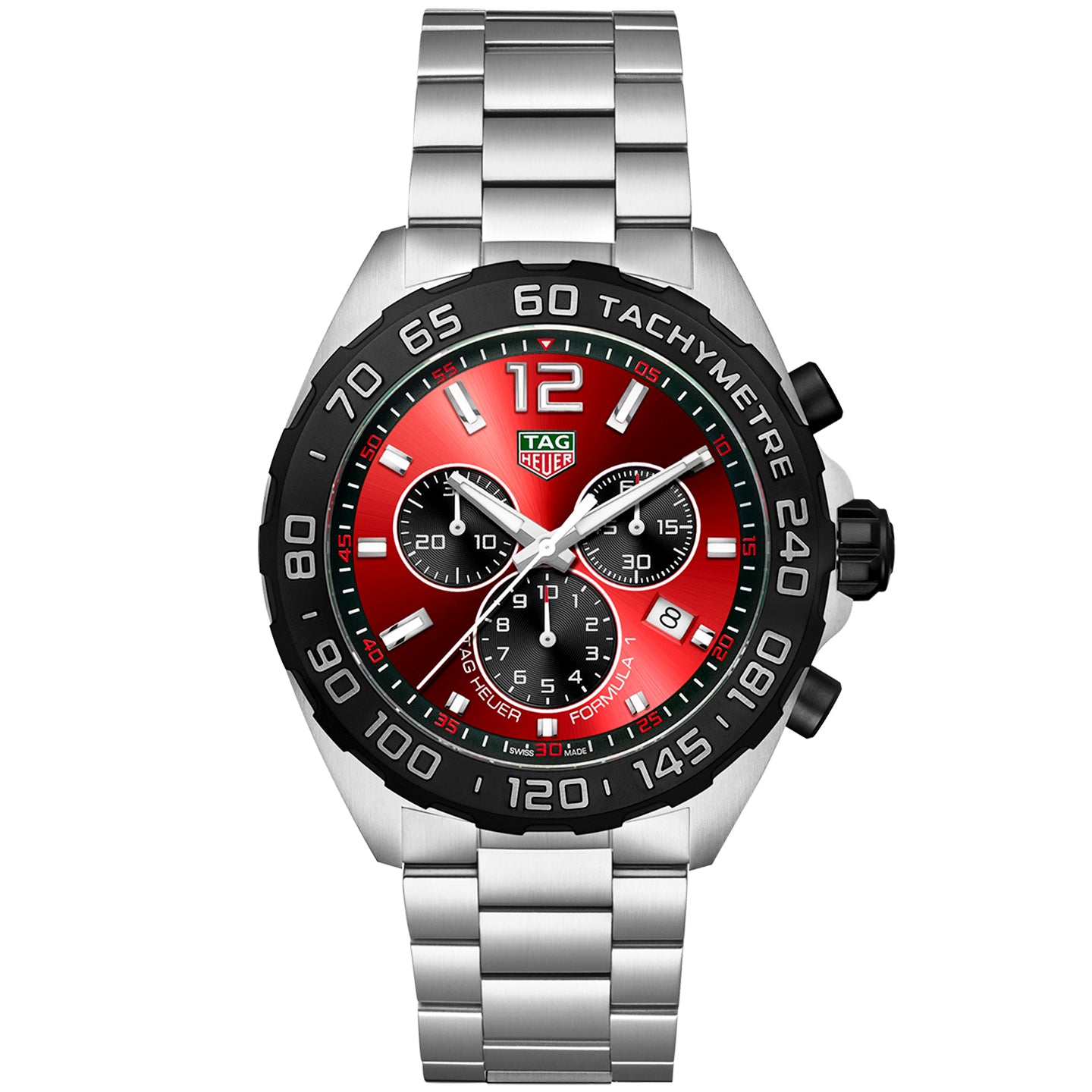 Formula 1 Chronograph 43mm Red Sunray Dial Mens Bracelet Watch