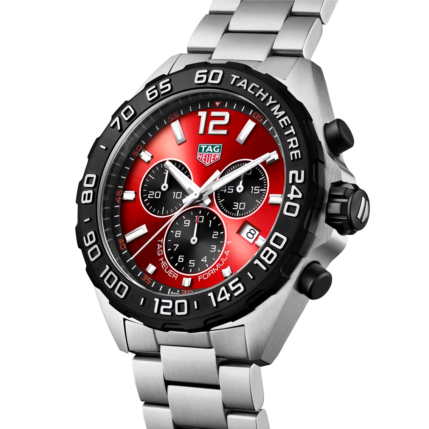 Formula 1 Chronograph 43mm Red Sunray Dial Mens Bracelet Watch