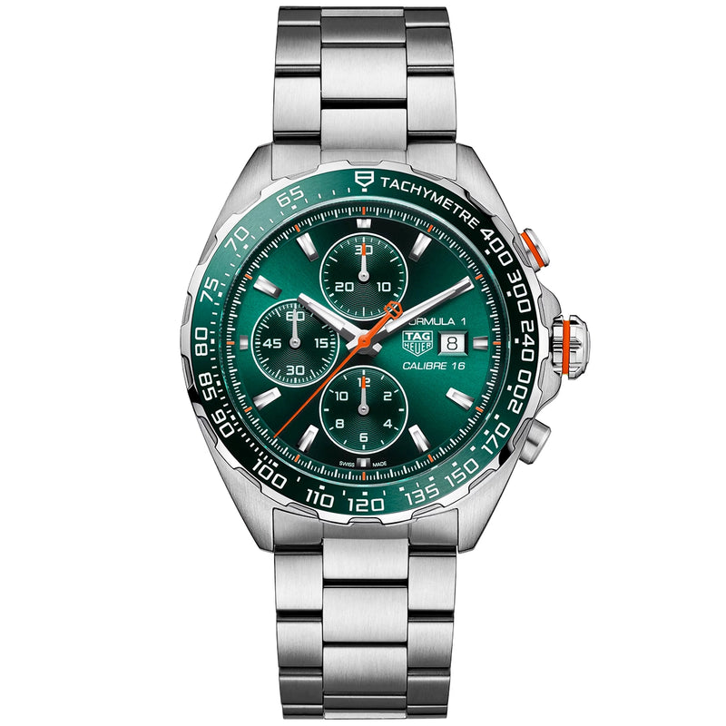 Formula 1 44mm Green Dial Mens Automatic Chronograph Watch