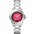 TAG Heuer Aquaracer Professional 200 Date 30mm Red Diamond Dial Automatic Watch - Berry's Jewellers