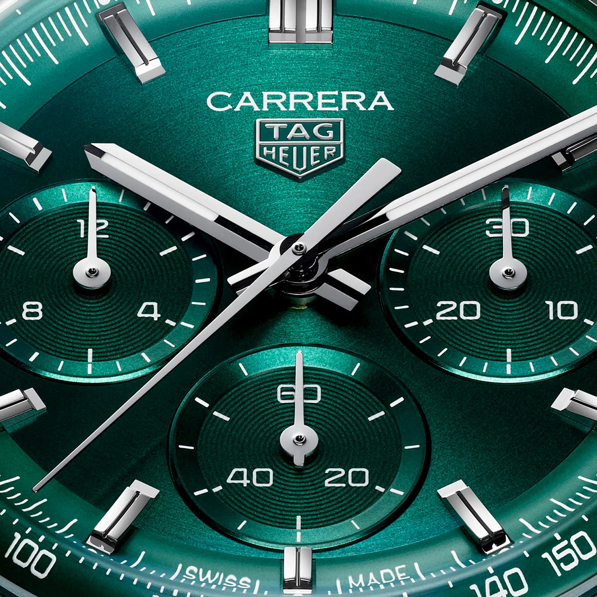 TAG Heuer Carrera 41mm Green Dial Automatic Chronograph Bracelet Watch - Berry's Jewellers
