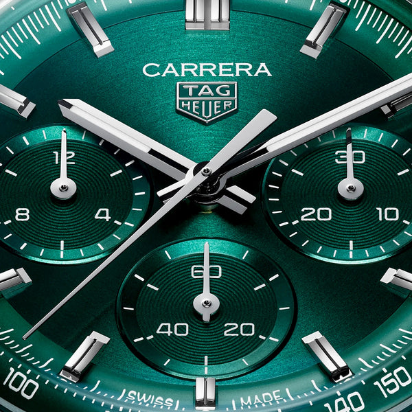 Carrera 41mm Green Dial Automatic Chronograph Bracelet Watch