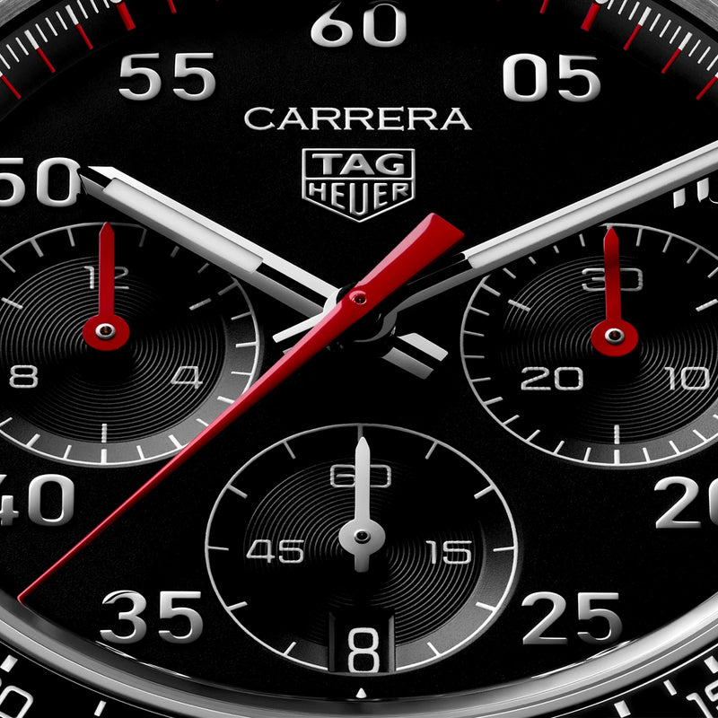 Carrera Chronograph Sport 42mm Black Dial Mens Bracelet Watch