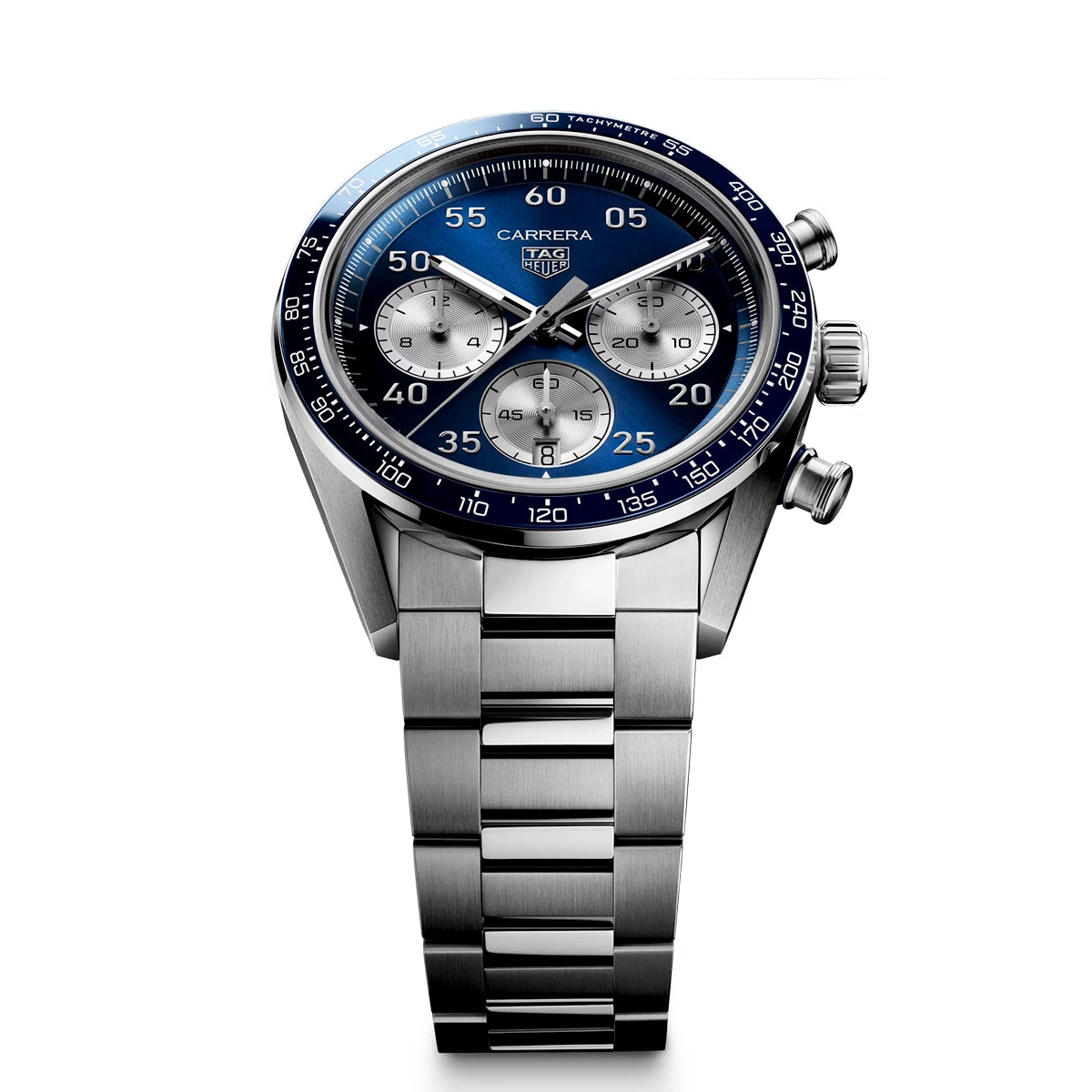 Carrera Chronograph Sport 42mm Blue Dial Mens Bracelet Watch
