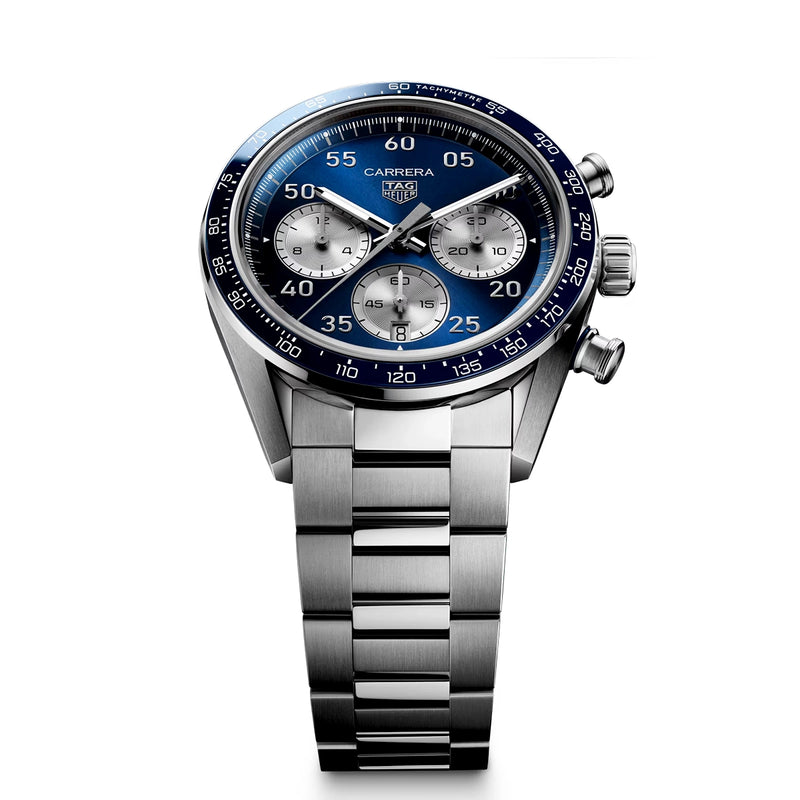 Carrera Chronograph Sport 42mm Blue Dial Mens Bracelet Watch