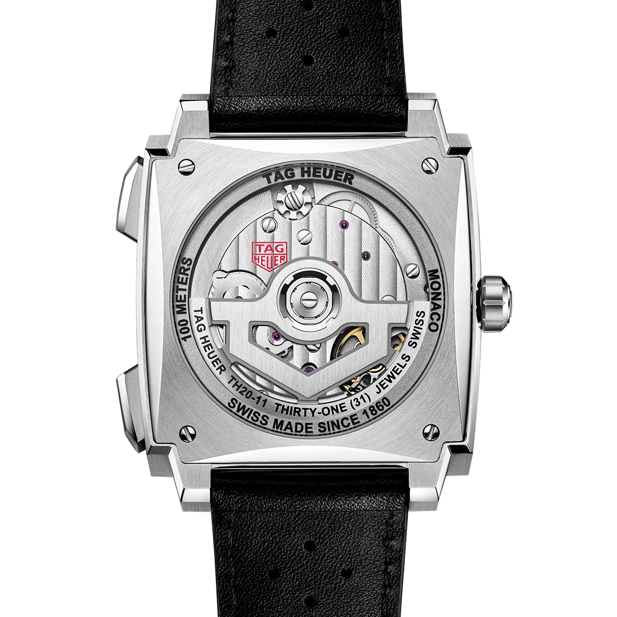 TAG Heuer Monaco Chronograph 39mm Titanium Green Dial Automatic Strap Watch - Berry's Jewellers