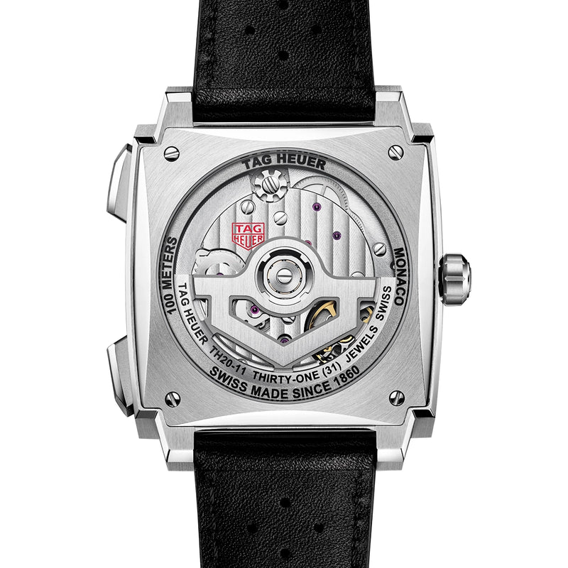 TAG Heuer Monaco Chronograph 39mm Titanium Green Dial Automatic Strap Watch - Berry's Jewellers