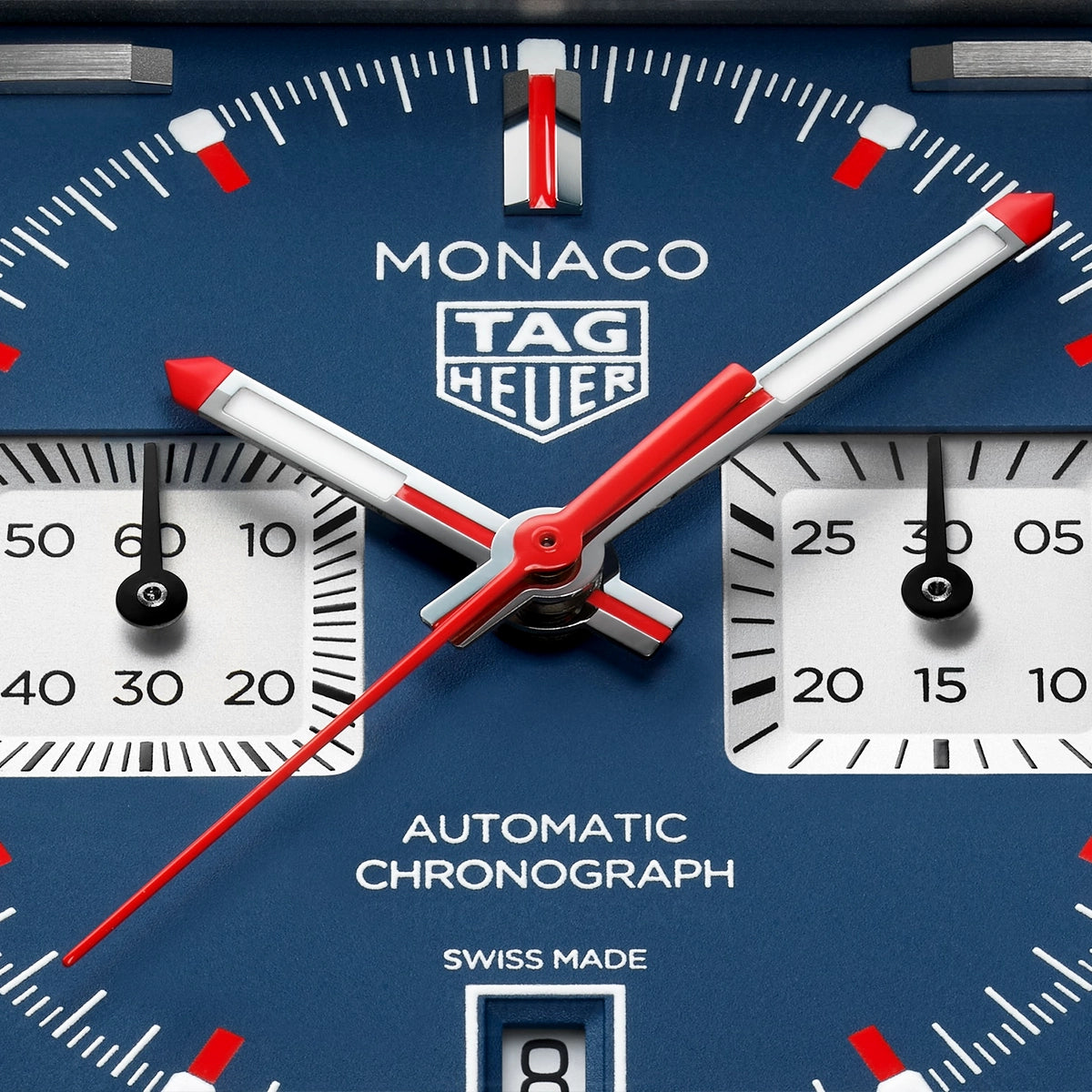 TAG Heuer Monaco Chronograph 39mm Titanium Blue Dial Automatic Strap Watch - Berry's Jewellers