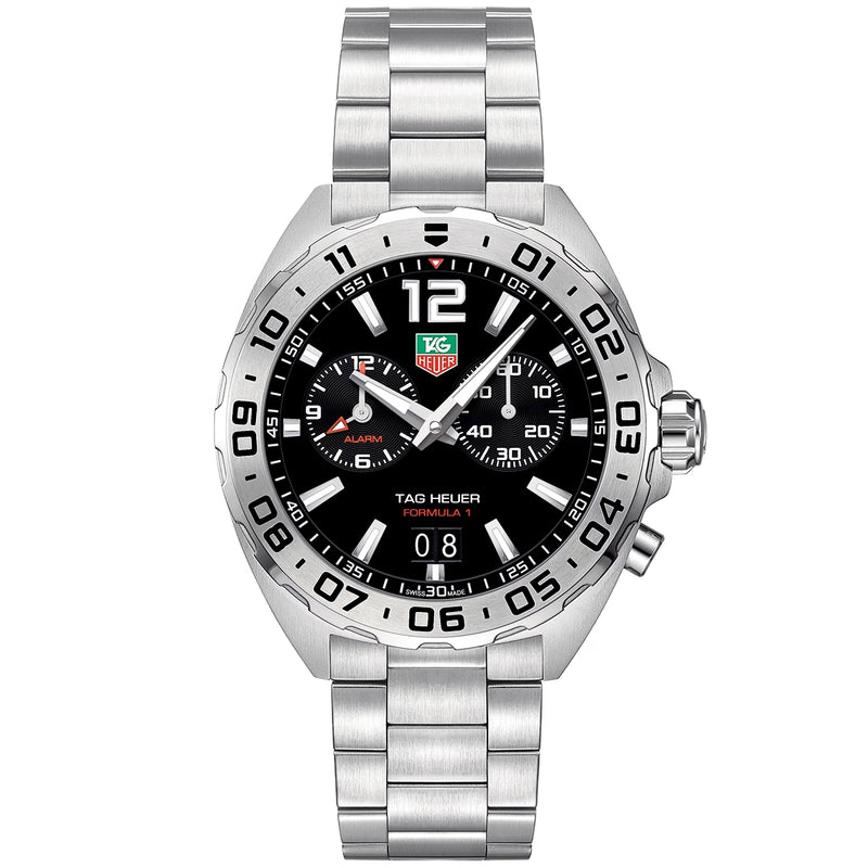Formula 1 Date Alarm 41mm Black Dial Mens Bracelet Watch