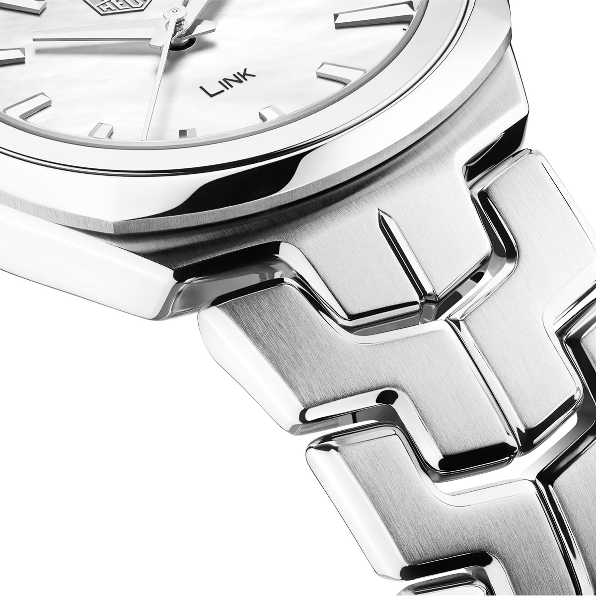 Link Date 32mm White Mother of Pearl Dial Ladies Watch