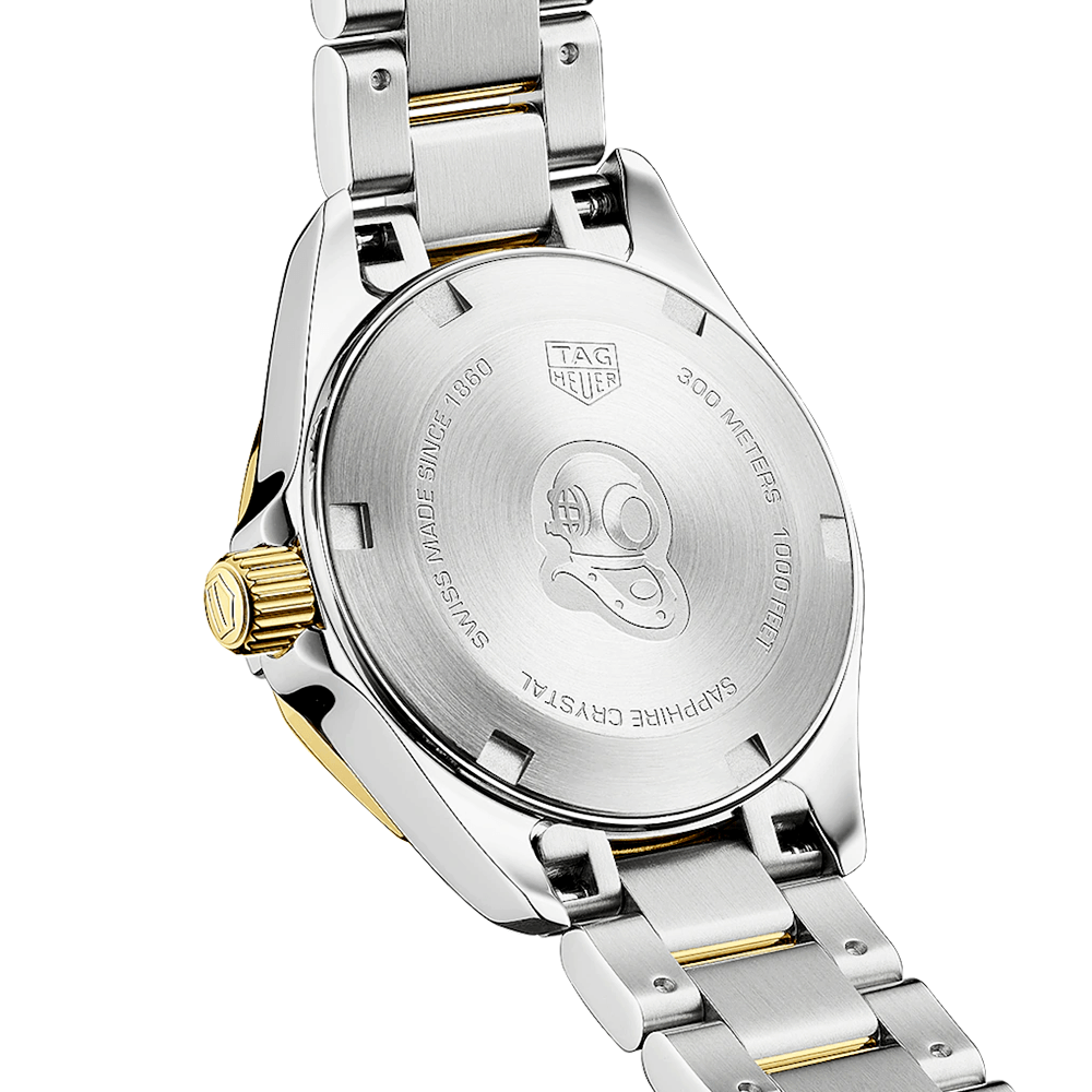 Aquaracer 27mm Two-Tone White Mother of Pearl Diamond Dial Watch