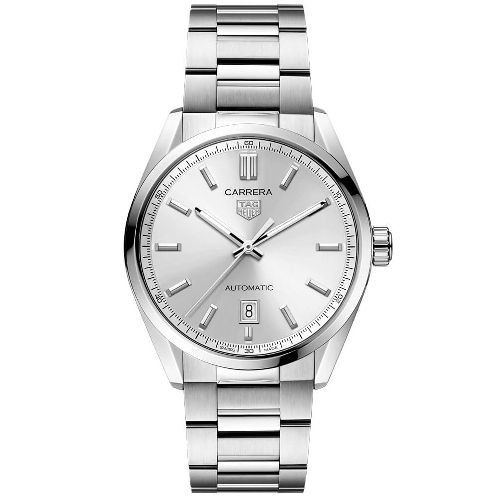 Carrera 39mm Silver Dial Mens Automatic Bracelet Watch