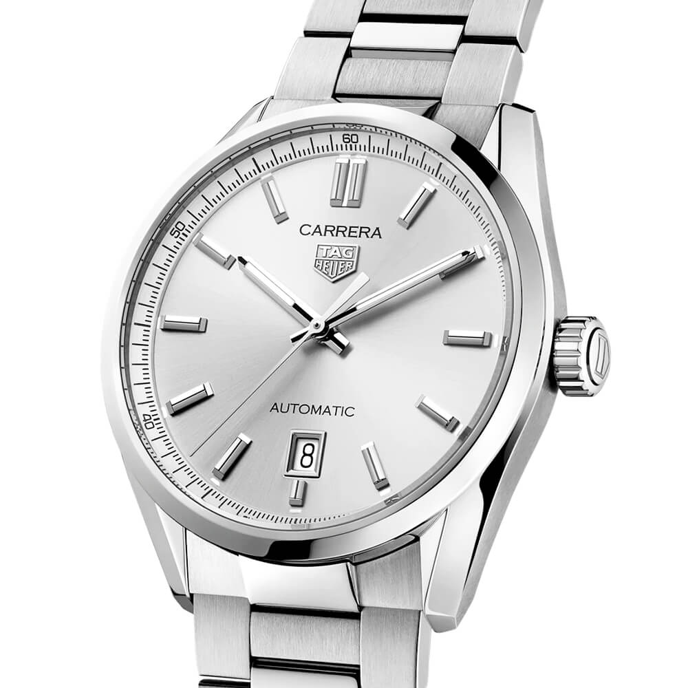 Carrera 39mm Silver Dial Mens Automatic Bracelet Watch