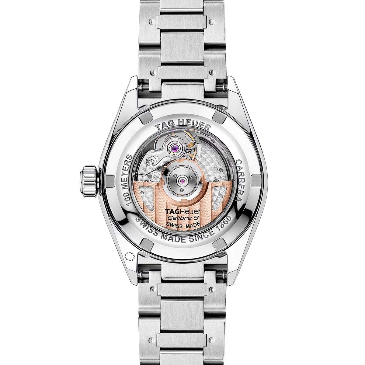 Carrera 29mm Pink Sunray Diamond Dial Ladies Automatic Bracelet Watch