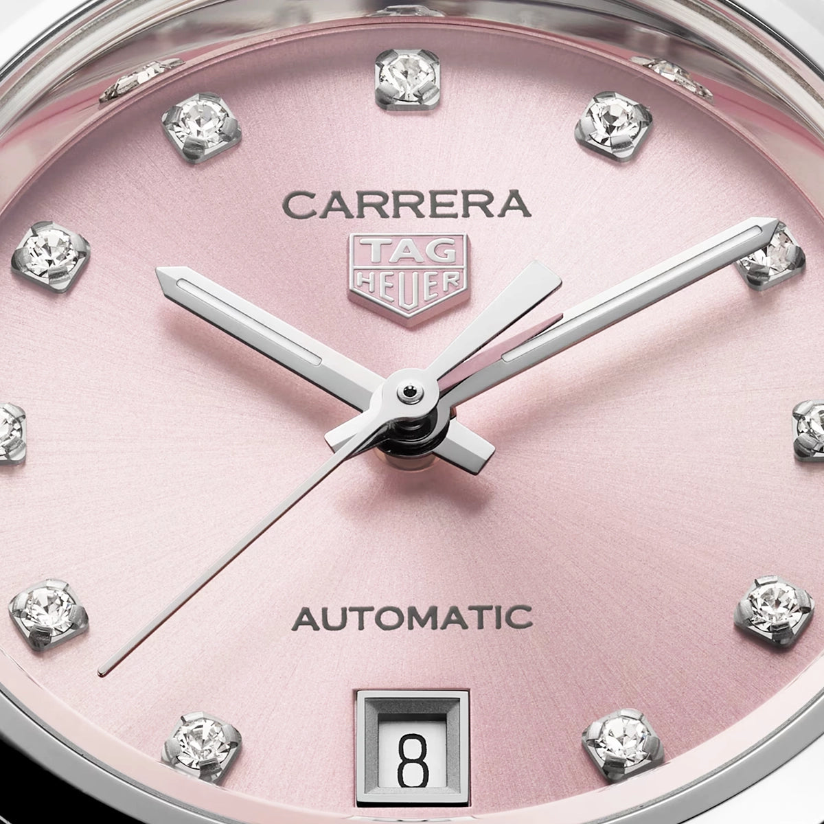 Carrera 29mm Pink Sunray Diamond Dial Ladies Automatic Bracelet Watch