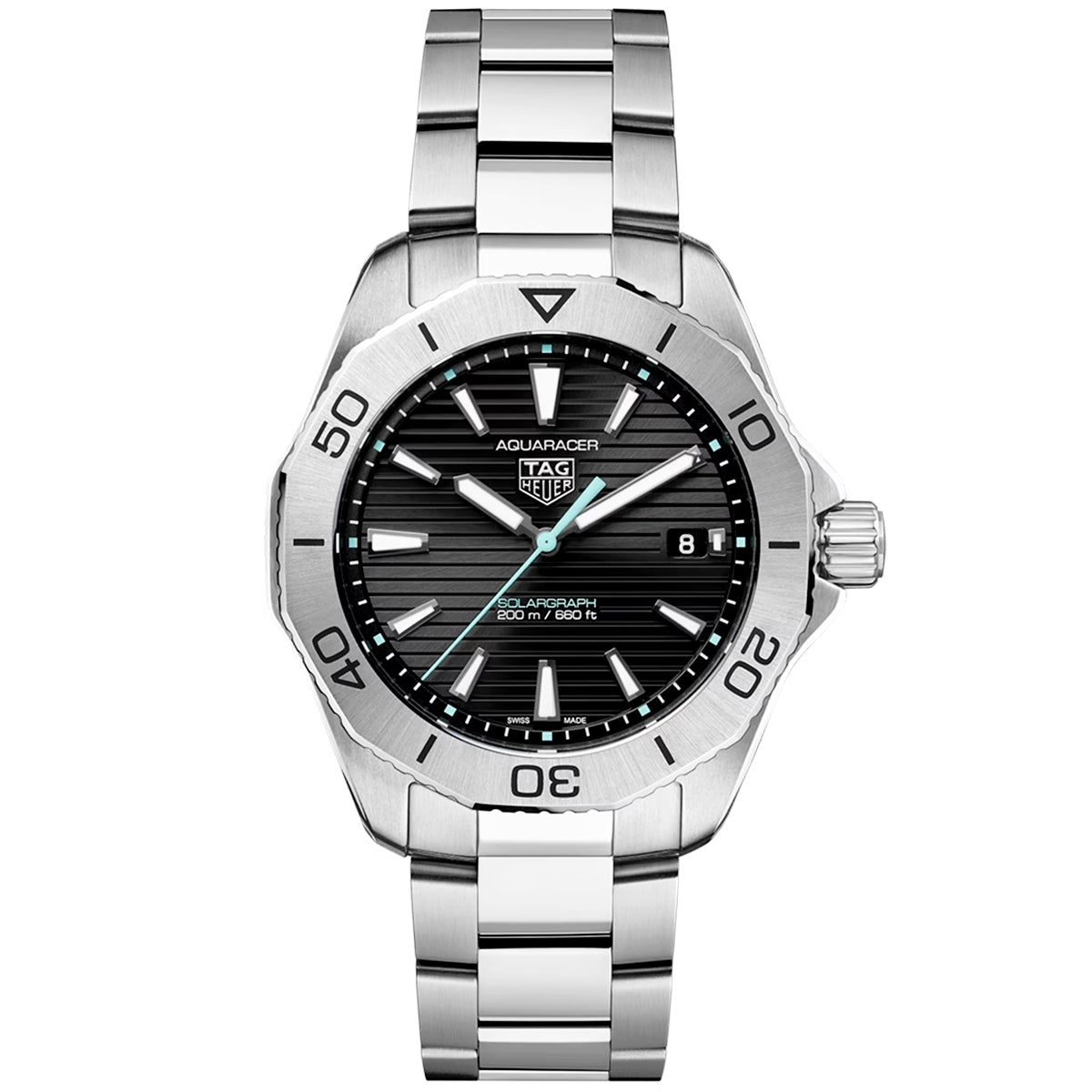 Aquaracer Professional 200 Solargraph 40mm Black Dial Bracelet Watch