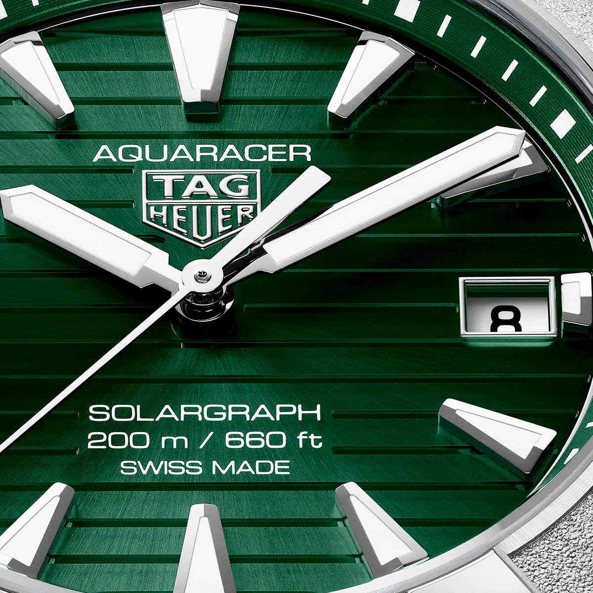 Aquaracer Professional 200 Solargraph 40mm Green Sunray Dial Bracelet Watch
