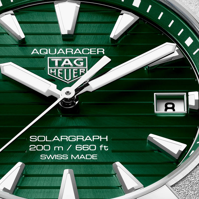 Aquaracer Professional 200 Solargraph 40mm Green Sunray Dial Bracelet Watch
