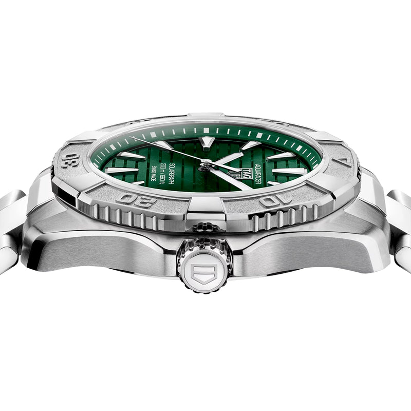 Aquaracer Professional 200 Solargraph 40mm Green Sunray Dial Bracelet Watch