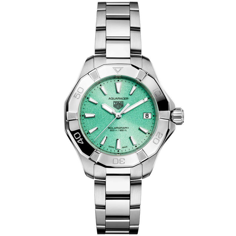 TAG Heuer Aquaracer Professional 200 Solargraph 34mm Turquoise Dial Watch - Berry's Jewellers
