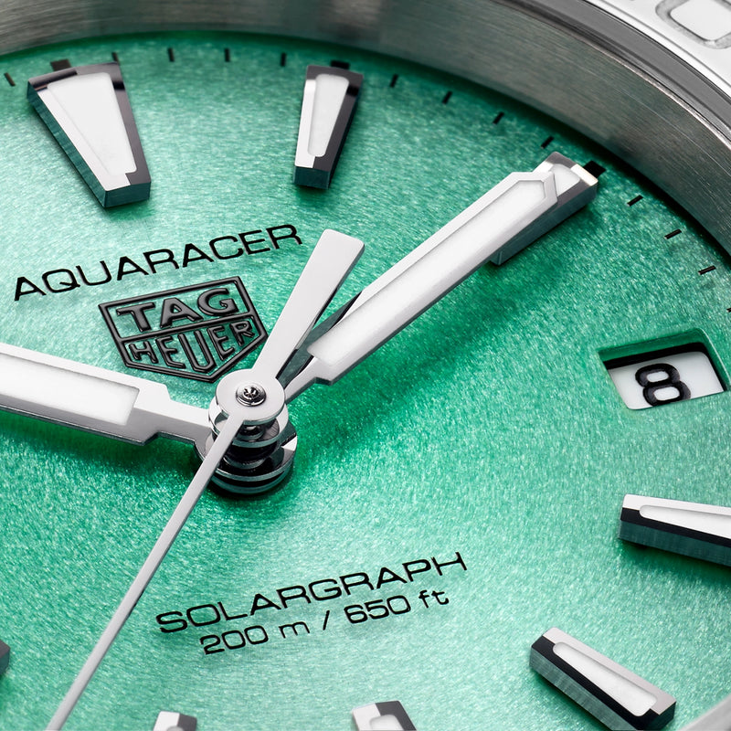 TAG Heuer Aquaracer Professional 200 Solargraph 34mm Turquoise Dial Watch - Berry's Jewellers