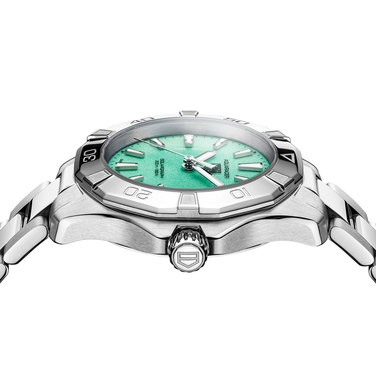 TAG Heuer Aquaracer Professional 200 Solargraph 34mm Turquoise Dial Watch - Berry's Jewellers