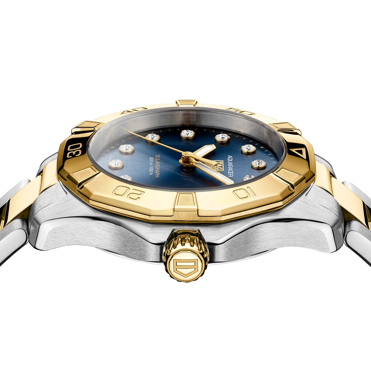 Aquaracer Professional 200 Solargraph Blue Diamond Dial Two-Tone Watch