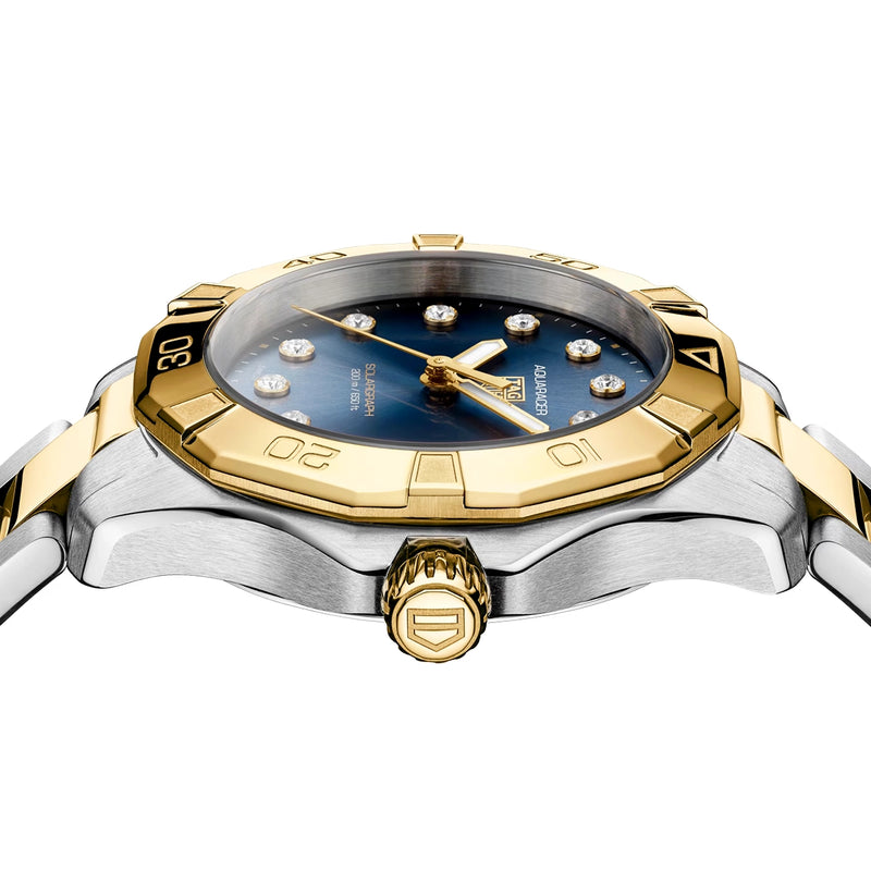 Aquaracer Professional 200 Solargraph Blue Diamond Dial Two-Tone Watch