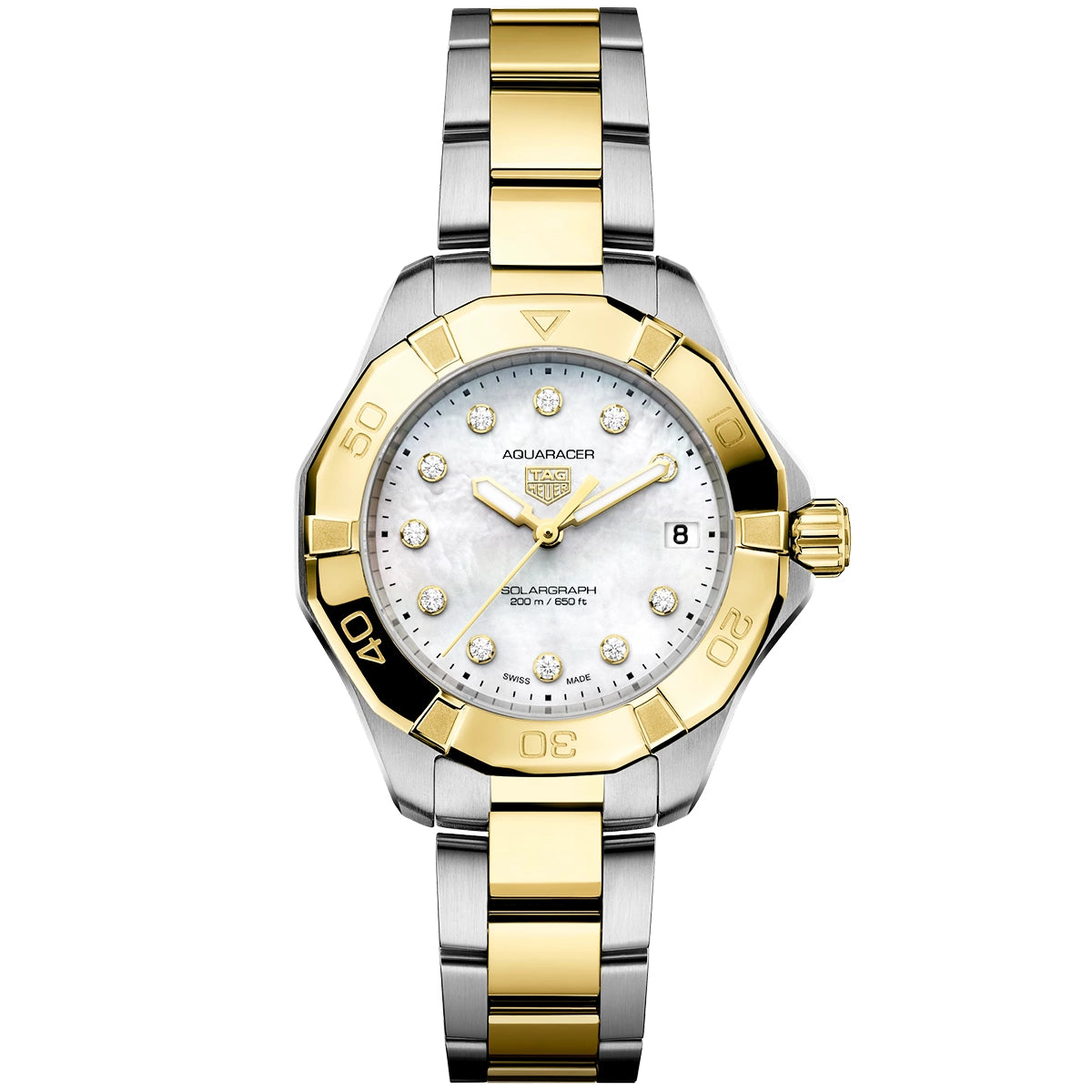 Aquaracer Professional 200 Solargraph Diamond Set Two-Tone Watch