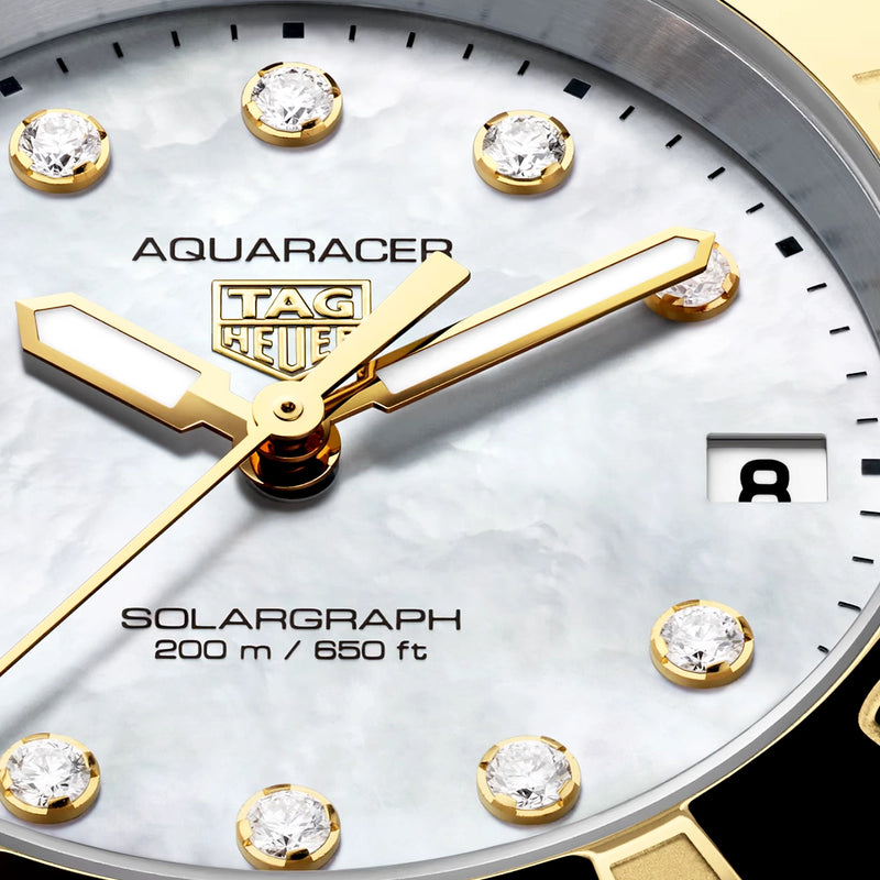 Aquaracer Professional 200 Solargraph Diamond Set Two-Tone Watch