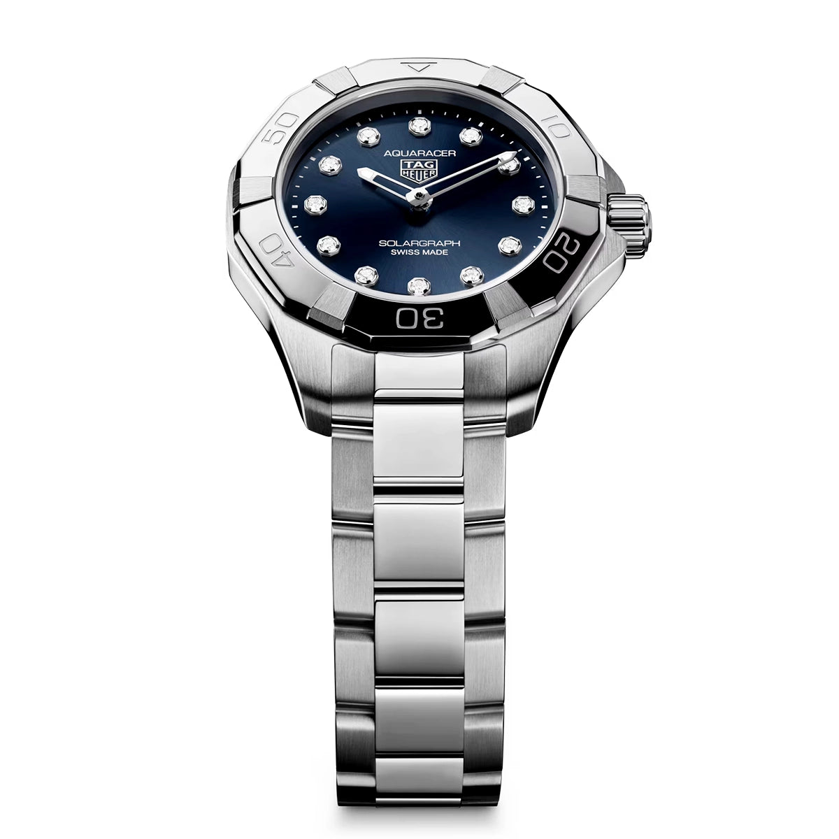 Aquaracer Professional 100 Solargraph 28mm Blue Diamond Dial Watch