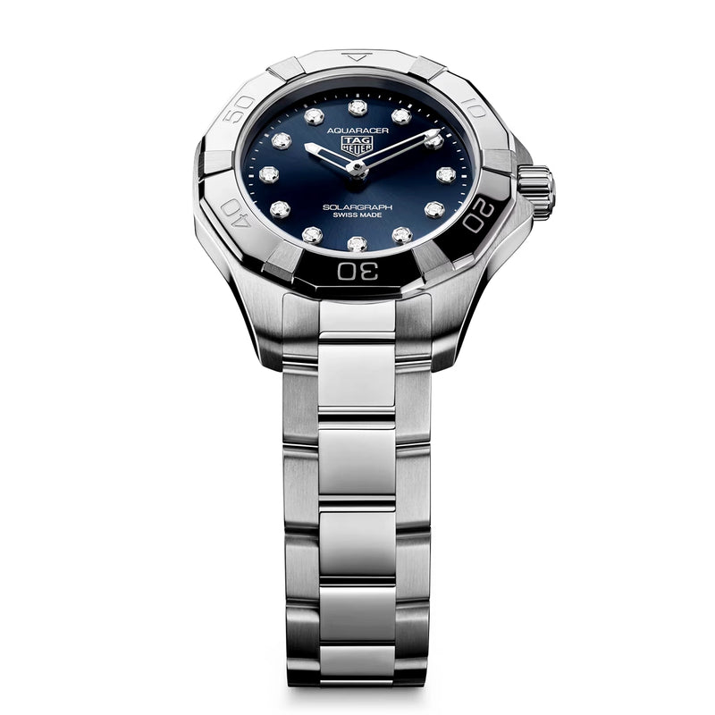 Aquaracer Professional 100 Solargraph 28mm Blue Diamond Dial Watch
